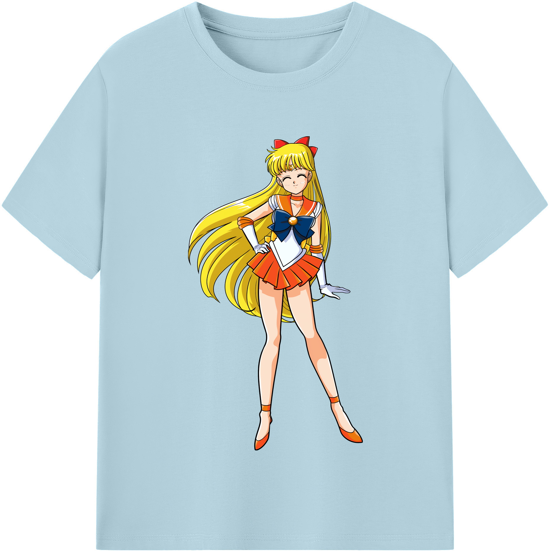 （画像用） 美少女戦士セーラームーン 愛野 美奈子 あいの みなこ Sailor Moon Aino Minako 綿100％半袖Tシャツ（フロントプリント）